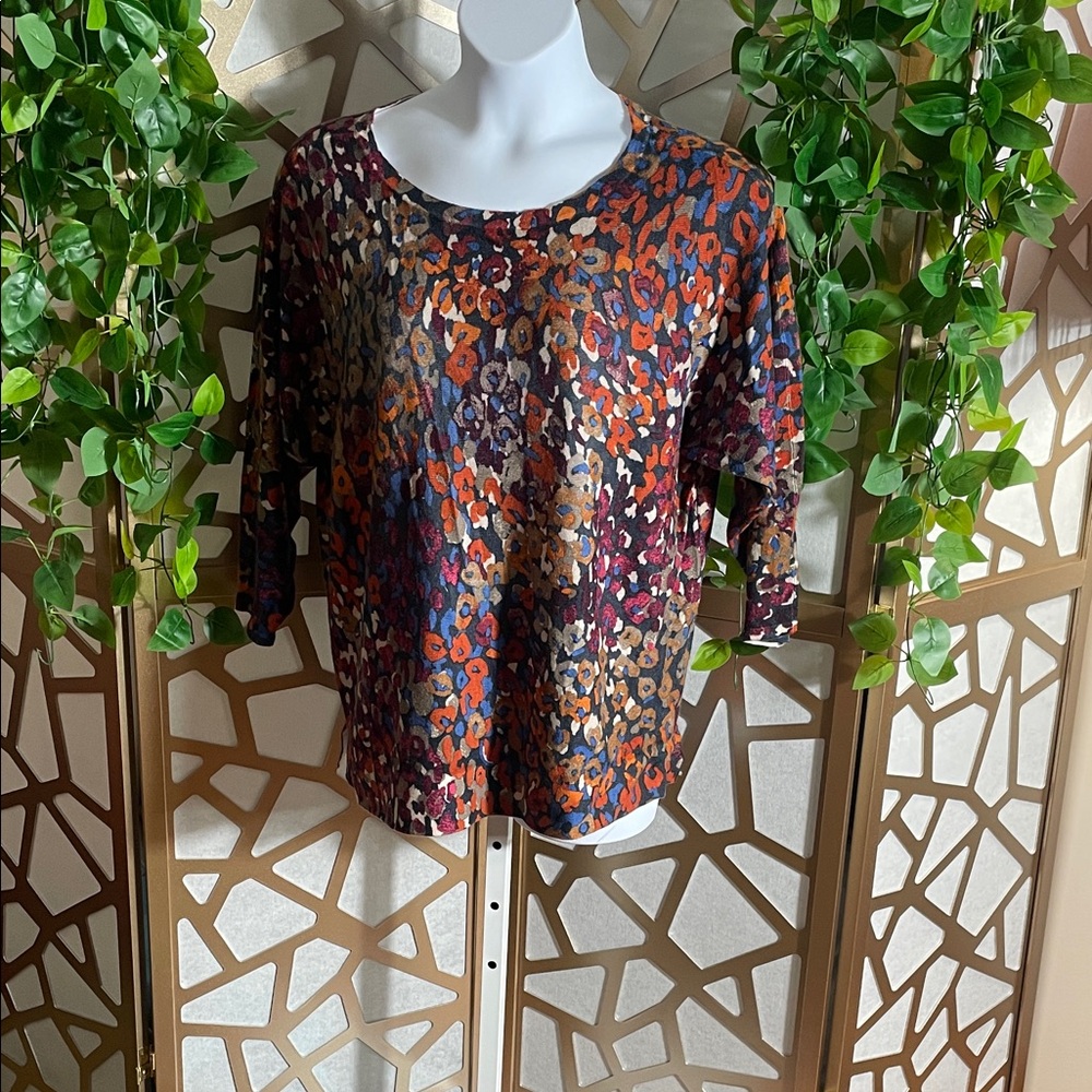 Chico's Touch of Cashmere Animal Print Sweater